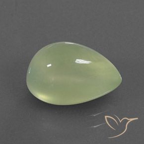 Prehnite Pale Pear Green  natural de 4.35 ct, En forma de pera, Transparente / Translúcido