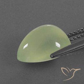 Prehnite Pale Pear Green  natural de 4.35 ct, En forma de pera, Transparente / Translúcido