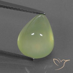 4.73ct Natural Pale Pear Green  Prehnite, En forma de pera, Transparente / Translúcido