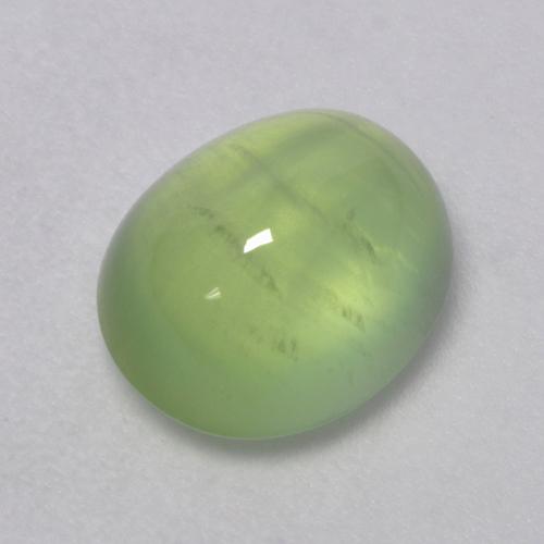 Prehnita verde natural de 3,11 ct, corte óvalo, transparente