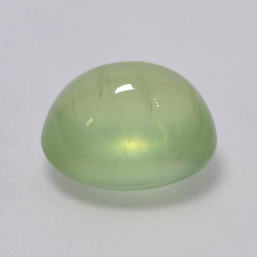 Prehnita verde natural de 3,11 ct, corte óvalo, transparente