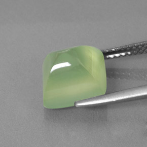 Prehnita verde natural de 4,92 ct, transparente, transparente / translúcido