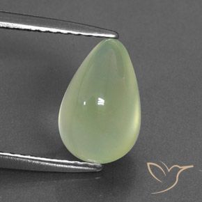 3.02ct Natural Yellow Green  Prehnite, En forma de pera, Transparente / Translúcido
