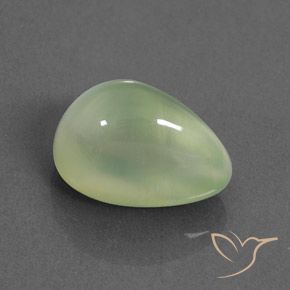 Prehnite Yellow Green  natural de 3.02 ct, En forma de pera, Transparente / Translúcido