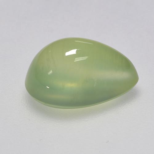 Prehnita verde natural de 3,11 ct, en forma de pera, transparente