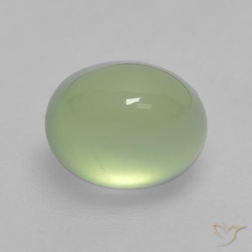 Prehnita verde natural de 2,70 ct, corte óvalo, transparente