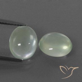 4.99ctw Natural Verde salvia muy claro Prehnite, Ovalada, Transparente / Translúcido