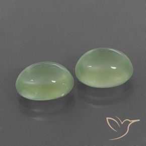 Gemas de Prehnite Light Yellow Green  natural de 4.83 ct, Ovalada, Transparente / Translúcido