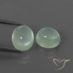 4.70ctw Natural Verde salvia muy claro Prehnite, Ovalada, Transparente / Translúcido