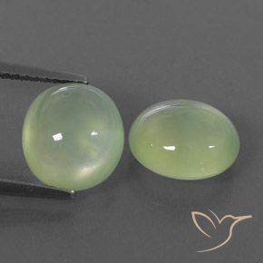 6.96ctw Natural Medium Green  Prehnite, Ovalada, Transparente / Translúcido