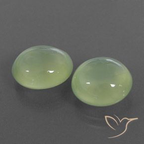 Gemas de Prehnite Medium Green  natural de 6.96 ct, Ovalada, Transparente / Translúcido