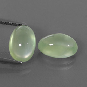 Gemas de prehnita verde natural de  ct, transparente, transparente / translúcido