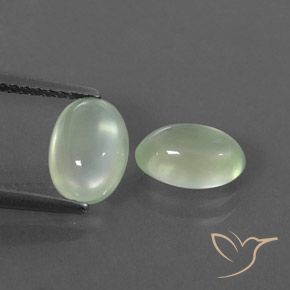 2.46ctw Natural Pale Pear Green  Prehnite, Ovalada, Transparente / Translúcido