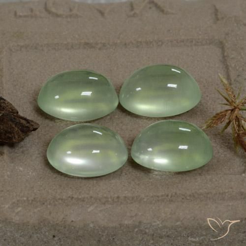 9.96ctw Natural Verde amarillo claro Prehnite, Ovalada, Transparente