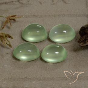 Gemas de Prehnite Yellow Green  natural de 6.06 ct, Ovalada, Transparente