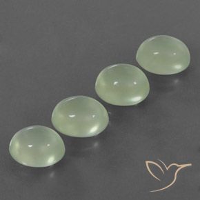 8.93ctw Natural Pale Pear Green  Prehnite, Ovalada, Transparente / Translúcido