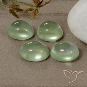 Gemas de Prehnite Very Light Green  natural de 5.20 ct, Ovalada, Transparente