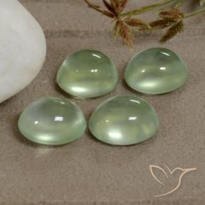 Gemas de Prehnite Very Light Green  natural de 5.20 ct, Ovalada, Transparente