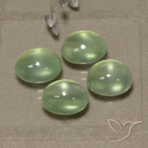 Gemas de Prehnite Very Light Green  natural de 8.03 ct, Ovalada, Transparente / Translúcido