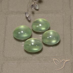 Gemas de Prehnite Very Light Green  natural de 8.03 ct, Ovalada, Transparente / Translúcido