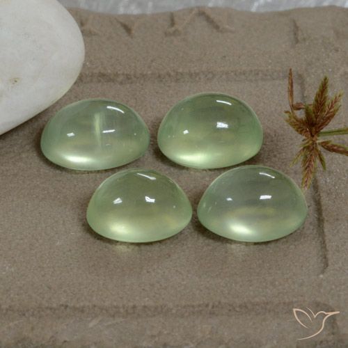 8.18ctw Natural Pale Pear Green  Prehnite, Ovalada, Transparente