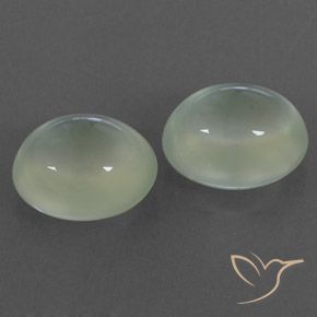 Gemas de Prehnite Light Green  natural de 6.21 ct, Ovalada, Transparente / Translúcido