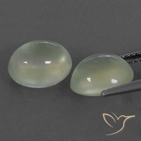 Gemas de Prehnite Light Green  natural de 6.21 ct, Ovalada, Transparente / Translúcido