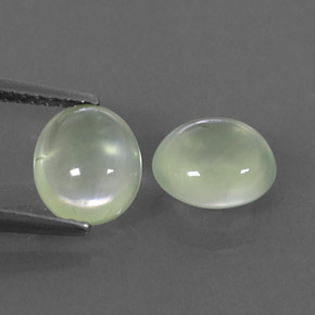 Gemas de prehnita verde natural de  ct, transparente, transparente / translúcido