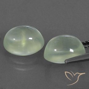 Gemas de Prehnite Verde amarillo claro natural de 5.22 ct, Ovalada, Transparente / Translúcido