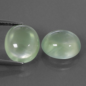 Gemas de prehnita verde natural de  ct, transparente, transparente / translúcido