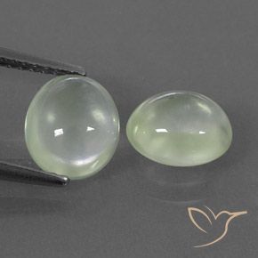 3.18ctw Natural Pale Yellowish Green    Prehnite, Ovalada, Transparente / Translúcido