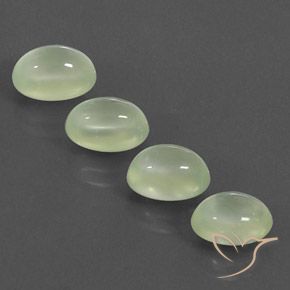 6.39ctw Natural Pale Pear Green  Prehnite, Ovalada, Transparente / Translúcido