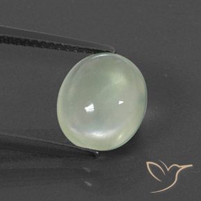 3.34ct Natural Verde grisáceo Prehnite, Ovalada, Transparente