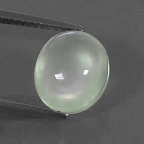 Prehnita verde natural de 3,95 ct, corte óvalo, transparente