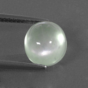 Prehnita verde natural de 3,53 ct, corte óvalo, transparente