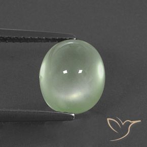 3.30ct Natural Verde salvia muy claro Prehnite, Ovalada, Transparente / Translúcido