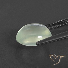 Prehnite Light Yellowish Green  natural de 2.92 ct, Ovalada, Transparente / Translúcido