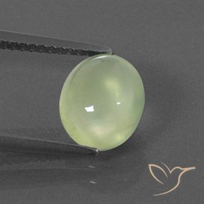 2.40ct Natural Pale Pear Green  Prehnite, Ovalada, Transparente / Translúcido