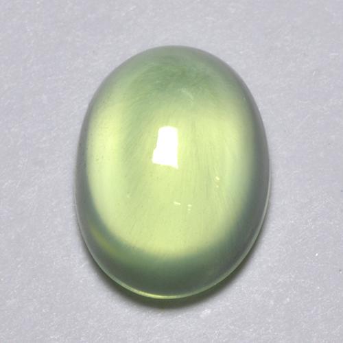 Prehnita verde natural de 2,13 ct, corte óvalo, transparente