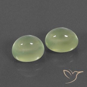 Gemas de Prehnite Light Green  natural de 5.57 ct, Ovalada, Transparente / Translúcido