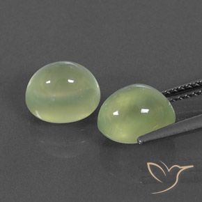 Gemas de Prehnite Light Green  natural de 5.57 ct, Ovalada, Transparente / Translúcido