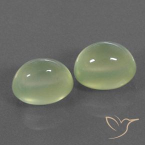Gemas de Prehnite Medium Green  natural de 5.43 ct, Ovalada, Transparente / Translúcido