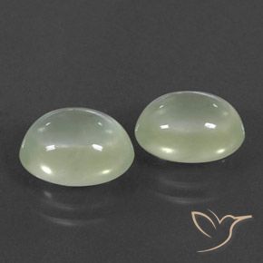 Gemas de Prehnite Olive Green  natural de 6.09 ct, Ovalada, Transparente