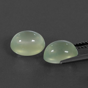 Gemas de prehnita verde natural de 5,49 ct, transparente, transparente / translúcido