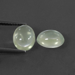 Gemas de prehnita verde natural de 3,56 ct, corte óvalo, transparente