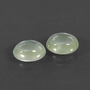 Gemas de prehnita verde natural de 3,56 ct, corte óvalo, transparente