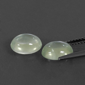 Gemas de prehnita verde natural de 3,56 ct, corte óvalo, transparente