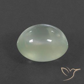 Prehnite Olive Green  natural de 3.38 ct, Ovalada, Transparente / Translúcido