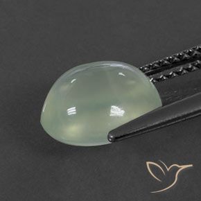 Prehnite Olive Green  natural de 3.38 ct, Ovalada, Transparente / Translúcido