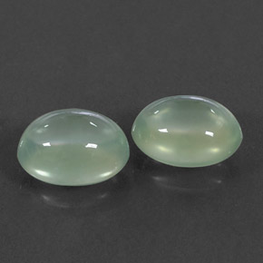 Gemas de prehnita verde natural de 4,71 ct, corte óvalo, transparente